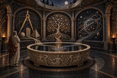 Mosaic of different paths converging on a shared understanding.